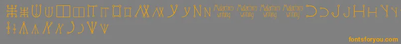 Malachimwriting Font – Orange Fonts on Gray Background