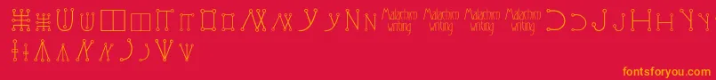 Malachimwriting Font – Orange Fonts on Red Background