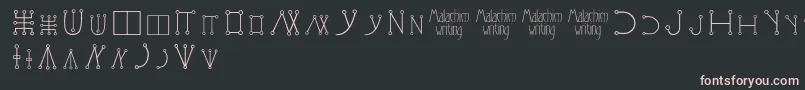 Шрифт Malachimwriting – розовые шрифты на чёрном фоне