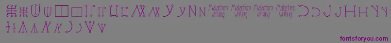 Malachimwriting Font – Purple Fonts on Gray Background