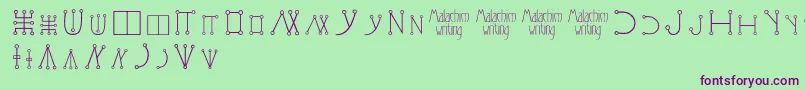 Malachimwriting Font – Purple Fonts on Green Background