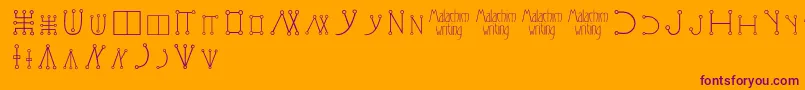 Malachimwriting Font – Purple Fonts on Orange Background