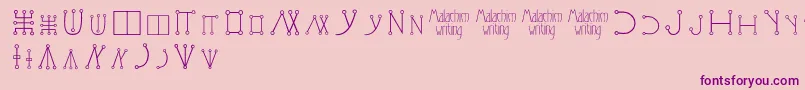 Malachimwriting Font – Purple Fonts on Pink Background