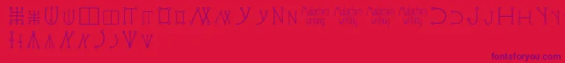 Malachimwriting Font – Purple Fonts on Red Background