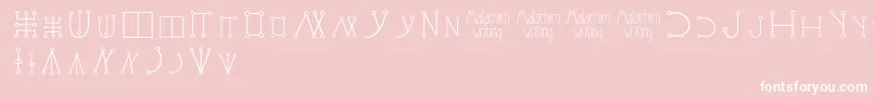 Malachimwriting-Schriftart – Weiße Schriften auf rosa Hintergrund