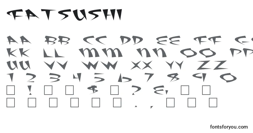 Czcionka Fatsushi – alfabet, cyfry, specjalne znaki