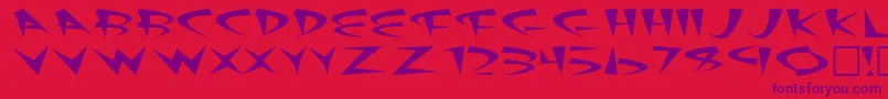 Fatsushi Font – Purple Fonts on Red Background