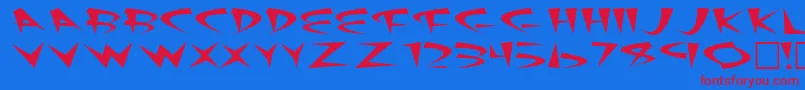 Fatsushi Font – Red Fonts on Blue Background