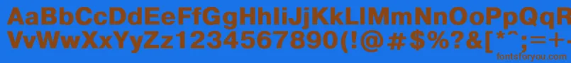 HelvdlBold Font – Brown Fonts on Blue Background