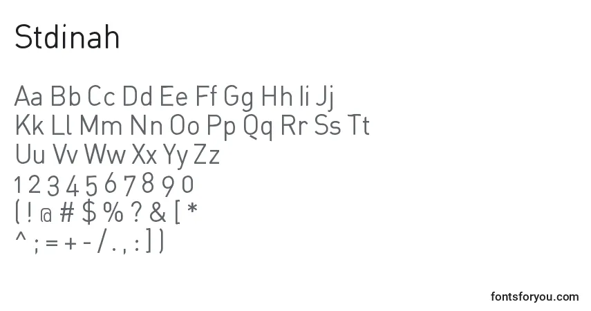 Stdinah Font – alphabet, numbers, special characters