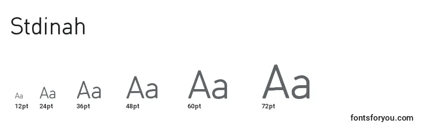 Stdinah Font Sizes