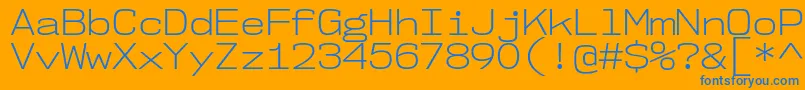 Nk57MonospaceSeLt-Schriftart – Blaue Schriften auf orangefarbenem Hintergrund