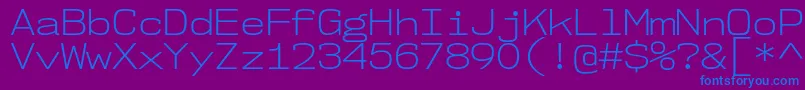 Nk57MonospaceSeLt Font – Blue Fonts on Purple Background