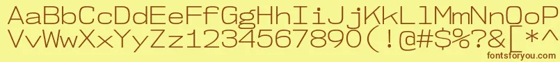 Nk57MonospaceSeLt Font – Brown Fonts on Yellow Background