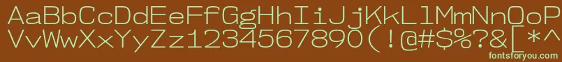 Nk57MonospaceSeLt Font – Green Fonts on Brown Background