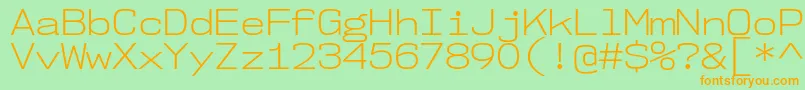 Nk57MonospaceSeLt Font – Orange Fonts on Green Background