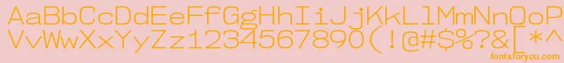 Weitere Informationen zur Nk57MonospaceSeLt-Schriftart Nk57MonospaceSeLt-Schriftart – Orangefarbene Schriften auf rosa Hintergrund