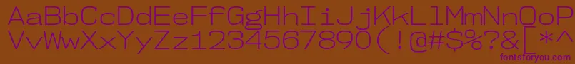 Nk57MonospaceSeLt Font – Purple Fonts on Brown Background