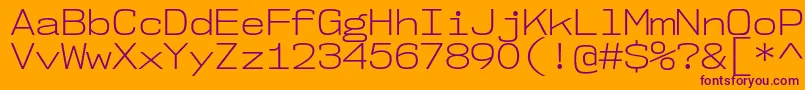 Nk57MonospaceSeLt Font – Purple Fonts on Orange Background