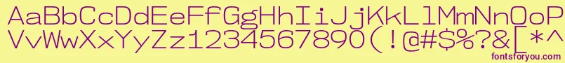 Nk57MonospaceSeLt Font – Purple Fonts on Yellow Background