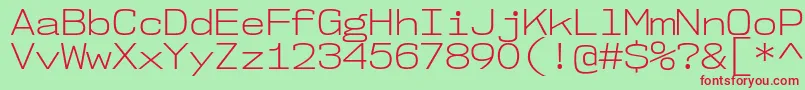 Nk57MonospaceSeLt Font – Red Fonts on Green Background