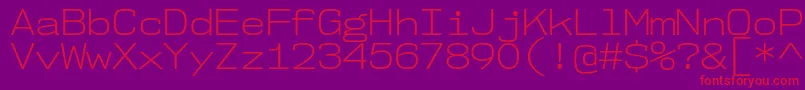 フォントNk57MonospaceSeLt – 紫の背景に赤い文字