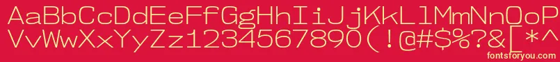 Nk57MonospaceSeLt Font – Yellow Fonts on Red Background