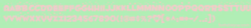 Шрифт Fontdinerdotcom Luvable – розовые шрифты на зелёном фоне