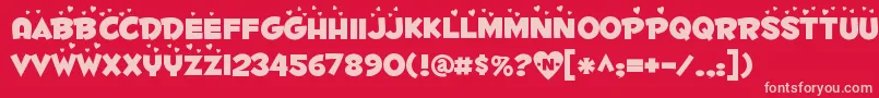 Fontdinerdotcom Luvable Font – Pink Fonts on Red Background