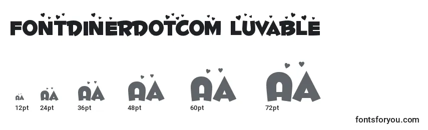 Размеры шрифта Fontdinerdotcom Luvable