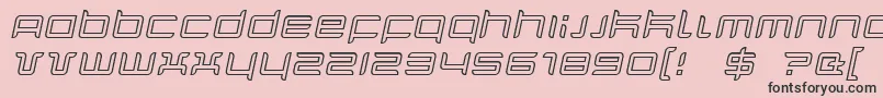 QuarxOutlineItalic Font – Black Fonts on Pink Background