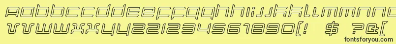 QuarxOutlineItalic Font – Black Fonts on Yellow Background