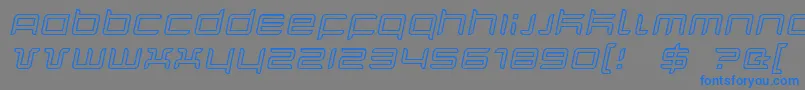 Шрифт QuarxOutlineItalic – синие шрифты на сером фоне