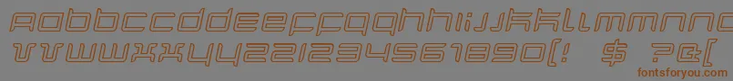 Шрифт QuarxOutlineItalic – коричневые шрифты на сером фоне
