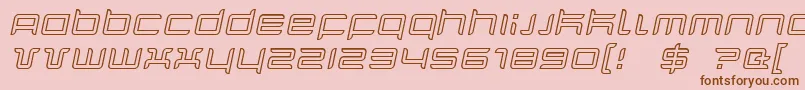 QuarxOutlineItalic-fontti – ruskeat fontit vaaleanpunaisella taustalla