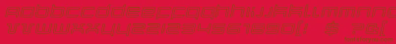 QuarxOutlineItalic-fontti – ruskeat fontit punaisella taustalla