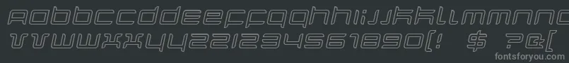 QuarxOutlineItalic Font – Gray Fonts on Black Background