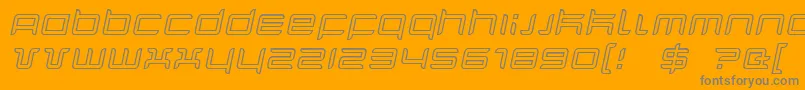 Шрифт QuarxOutlineItalic – серые шрифты на оранжевом фоне