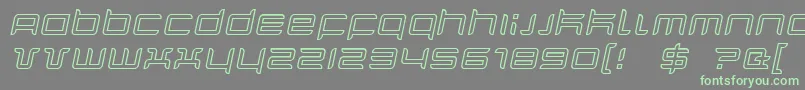 QuarxOutlineItalic Font – Green Fonts on Gray Background