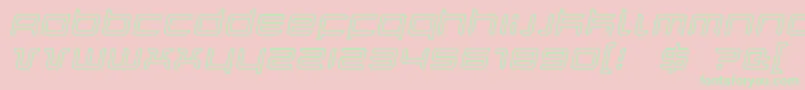 QuarxOutlineItalic-Schriftart – Grüne Schriften auf rosa Hintergrund