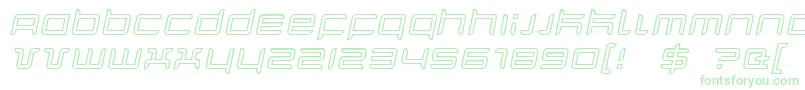 QuarxOutlineItalic-fontti – vihreät fontit valkoisella taustalla