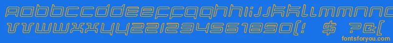 Шрифт QuarxOutlineItalic – оранжевые шрифты на синем фоне
