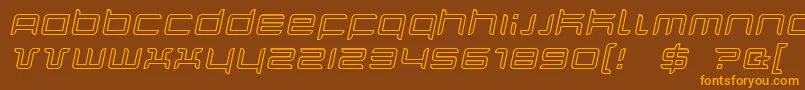 QuarxOutlineItalic Font – Orange Fonts on Brown Background
