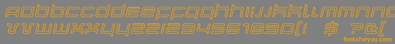 QuarxOutlineItalic Font – Orange Fonts on Gray Background