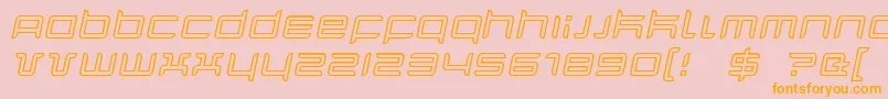 QuarxOutlineItalic Font – Orange Fonts on Pink Background