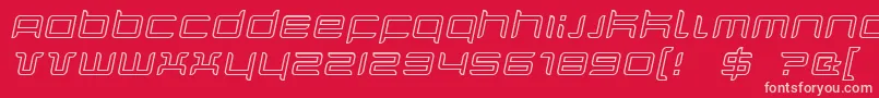 QuarxOutlineItalic Font – Pink Fonts on Red Background