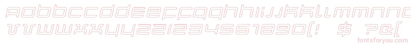 フォントQuarxOutlineItalic – 白い背景にピンクのフォント