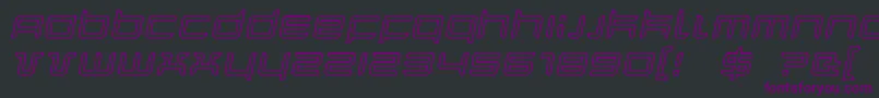 QuarxOutlineItalic-fontti – violetit fontit mustalla taustalla