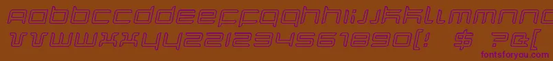 QuarxOutlineItalic-fontti – violetit fontit ruskealla taustalla