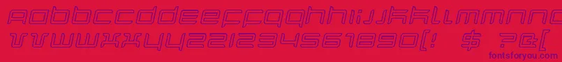 QuarxOutlineItalic-Schriftart – Violette Schriften auf rotem Hintergrund